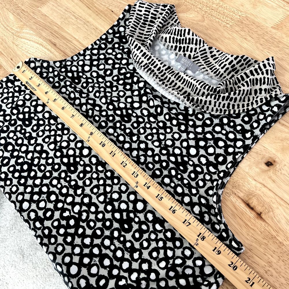 Habitat Sleeveless Asymmetric Tank Top Size L Cowl Neck Printed Lagenlook Shirt - Picture 9 of 10